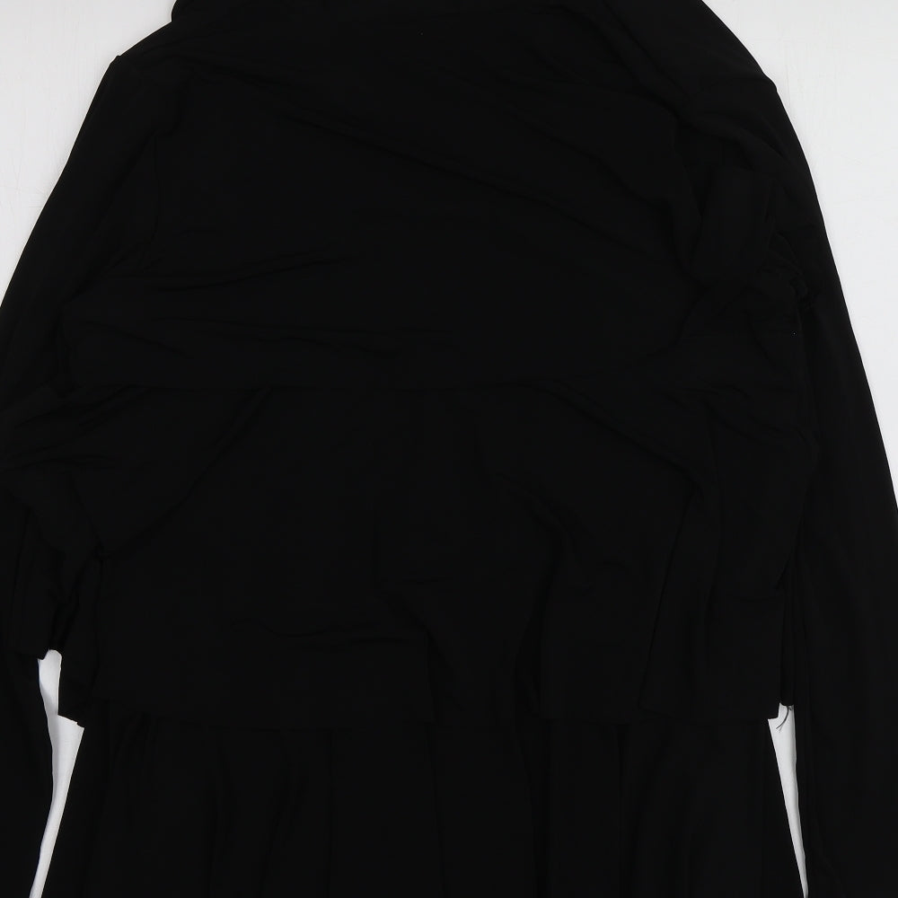 Michele Hope Womens Black  Polyester Kimono Blouse Size 10 V-Neck