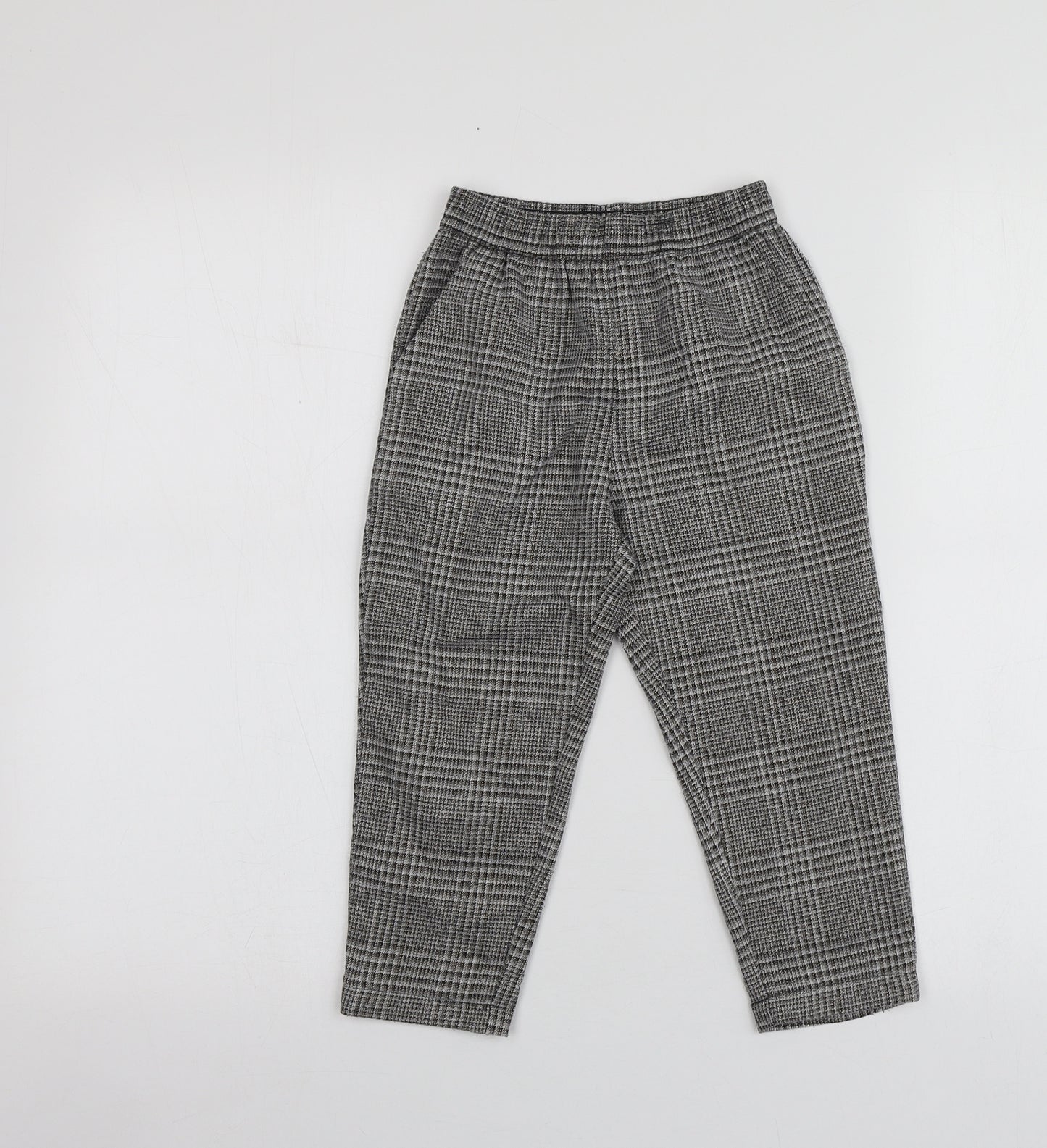 NEXT Girls Grey Plaid Polyester Chino Trousers Size 4 Years  Regular