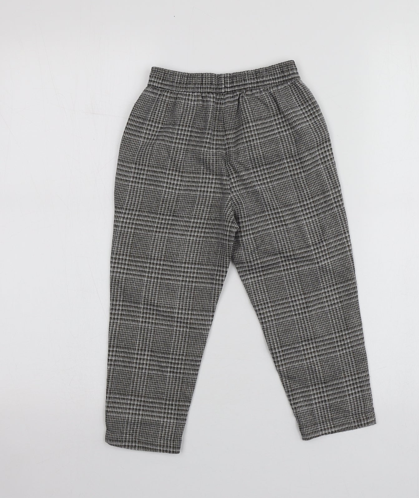 NEXT Girls Grey Plaid Polyester Chino Trousers Size 4 Years  Regular