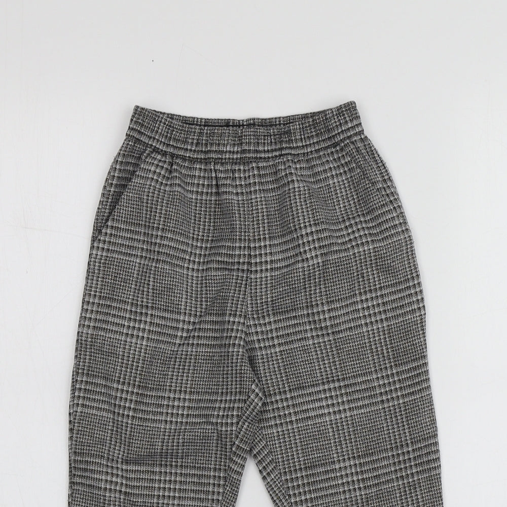 NEXT Girls Grey Plaid Polyester Chino Trousers Size 4 Years  Regular