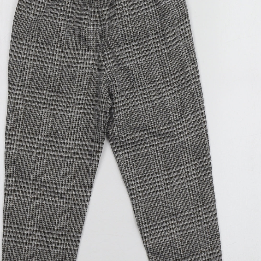 NEXT Girls Grey Plaid Polyester Chino Trousers Size 4 Years  Regular