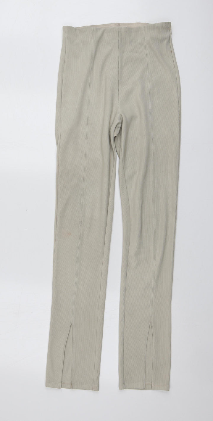 Stradivarius Womens Beige Polyester Trousers Size S L32 in Regular
