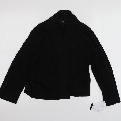 Ronni Nicole Womens Black V-Neck  Rayon Cardigan Jumper Size L