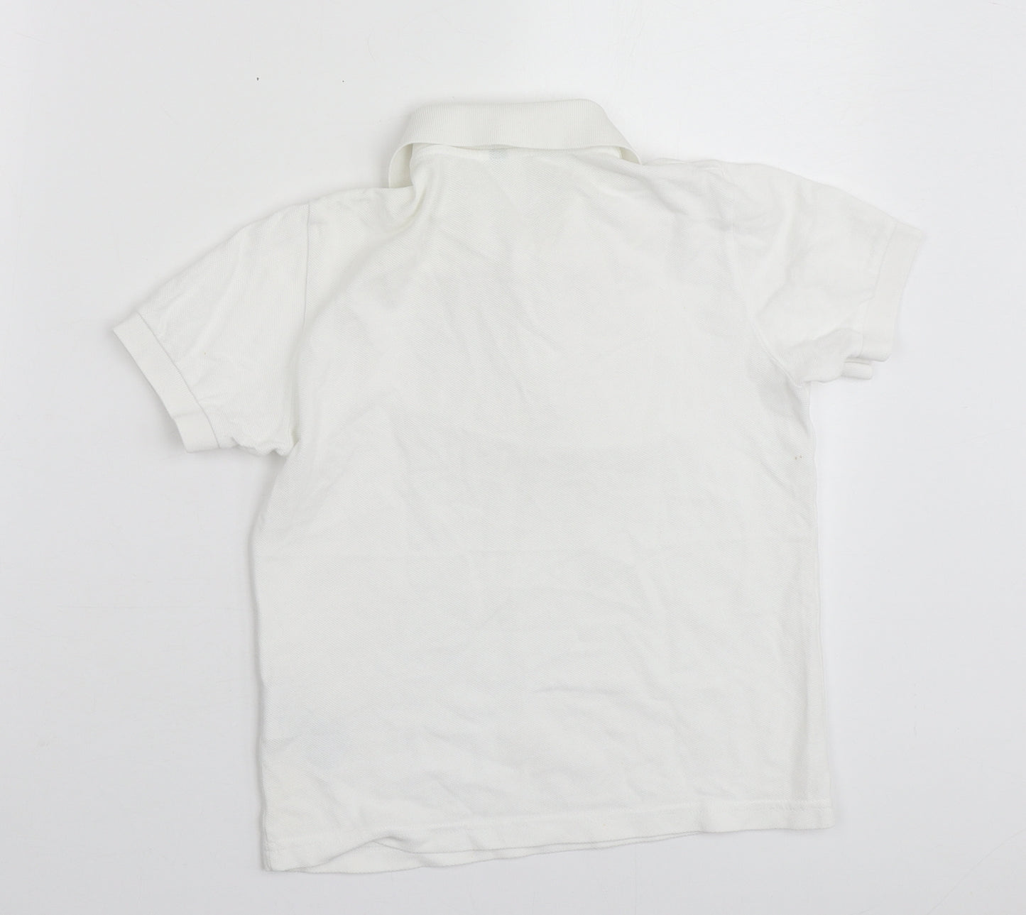 United Colors of Benetton Boys White  Cotton Basic Polo Size 7-8 Years Collared
