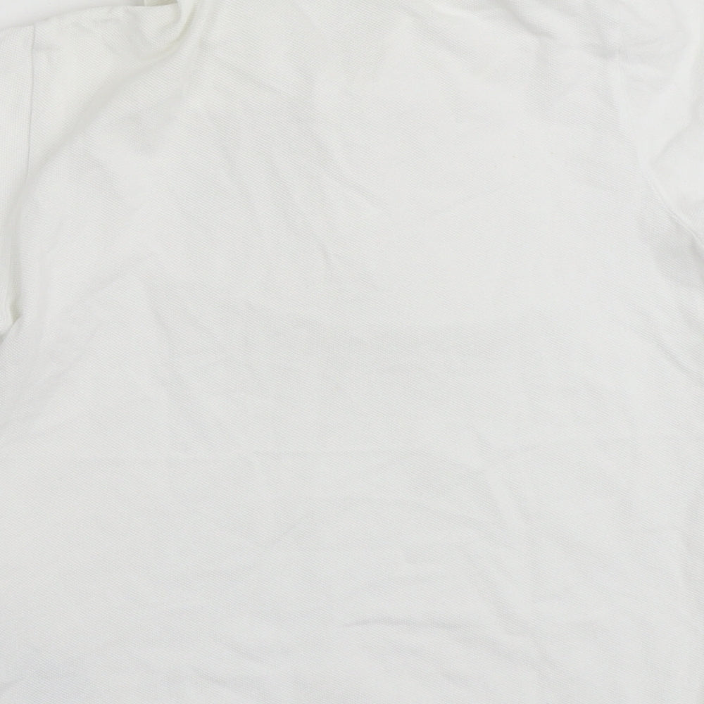 United Colors of Benetton Boys White  Cotton Basic Polo Size 7-8 Years Collared