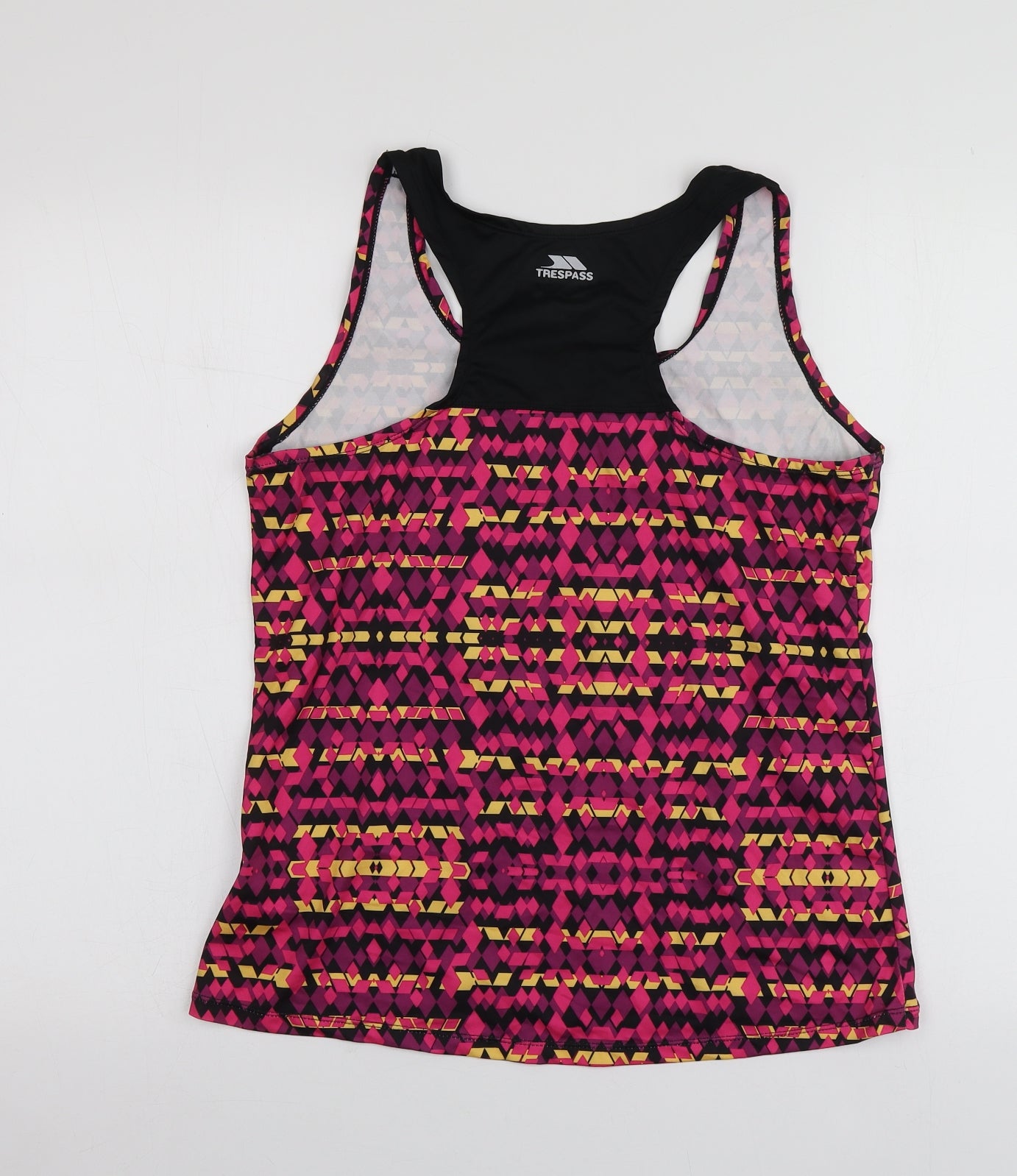 Trespass Womens Pink Geometric Polyester Basic T-Shirt Size L Round Neck
