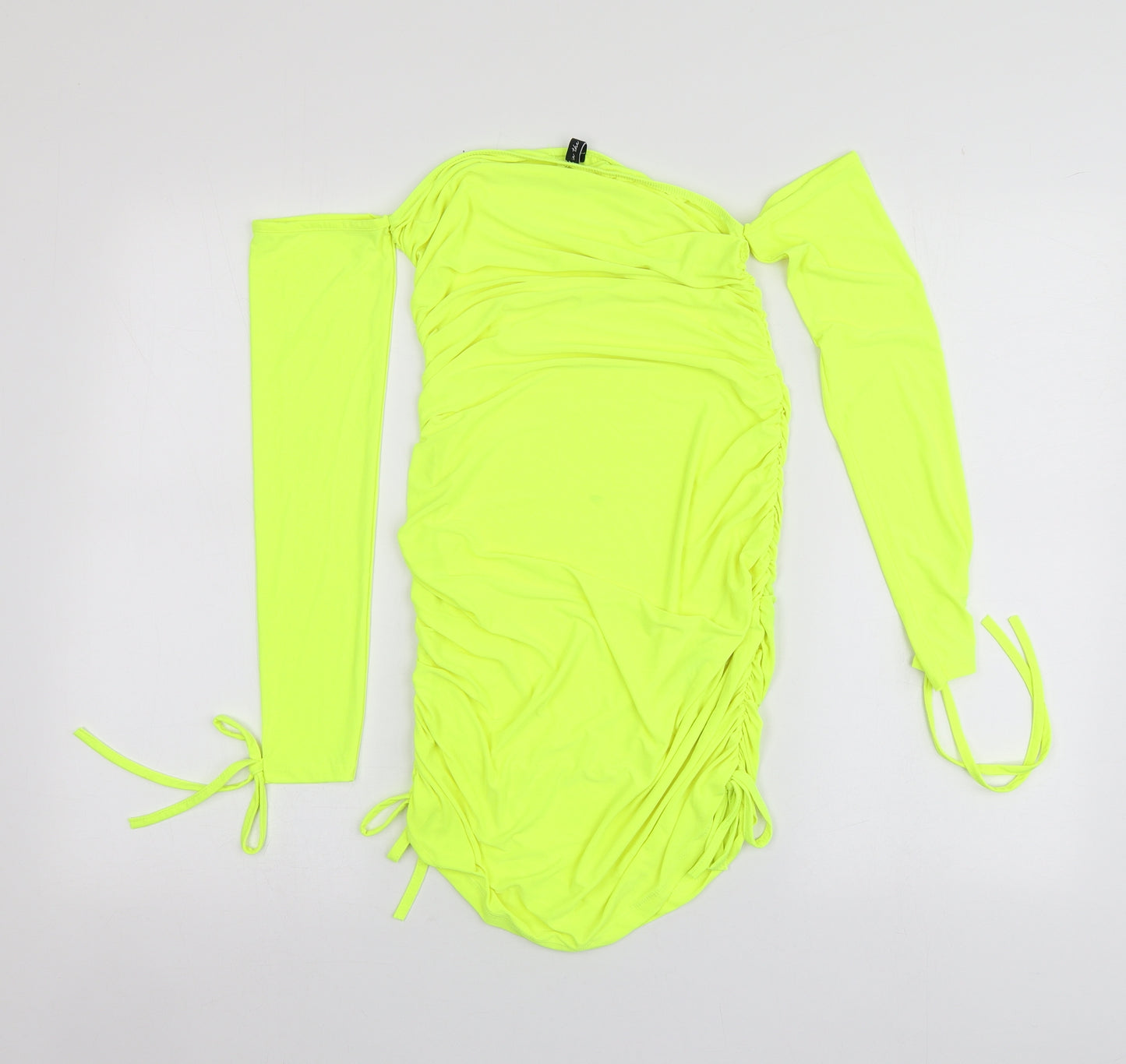 Asyou Womens Yellow  Polyester A-Line  Size 10  Square Neck