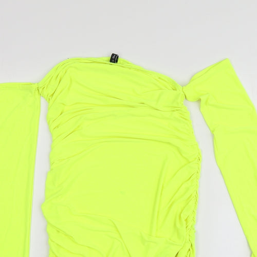 Asyou Womens Yellow  Polyester A-Line  Size 10  Square Neck