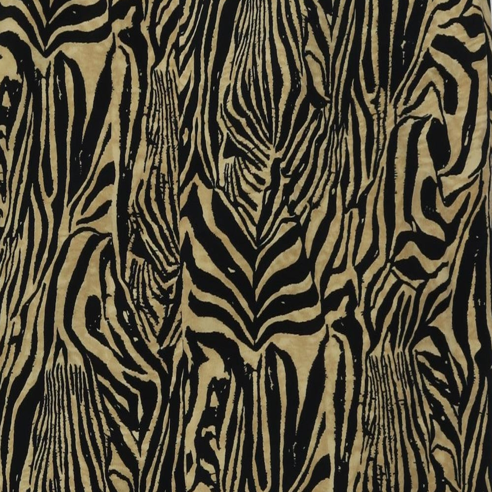 Gold Womens Brown Animal Print Polyester A-Line Skirt Size 18