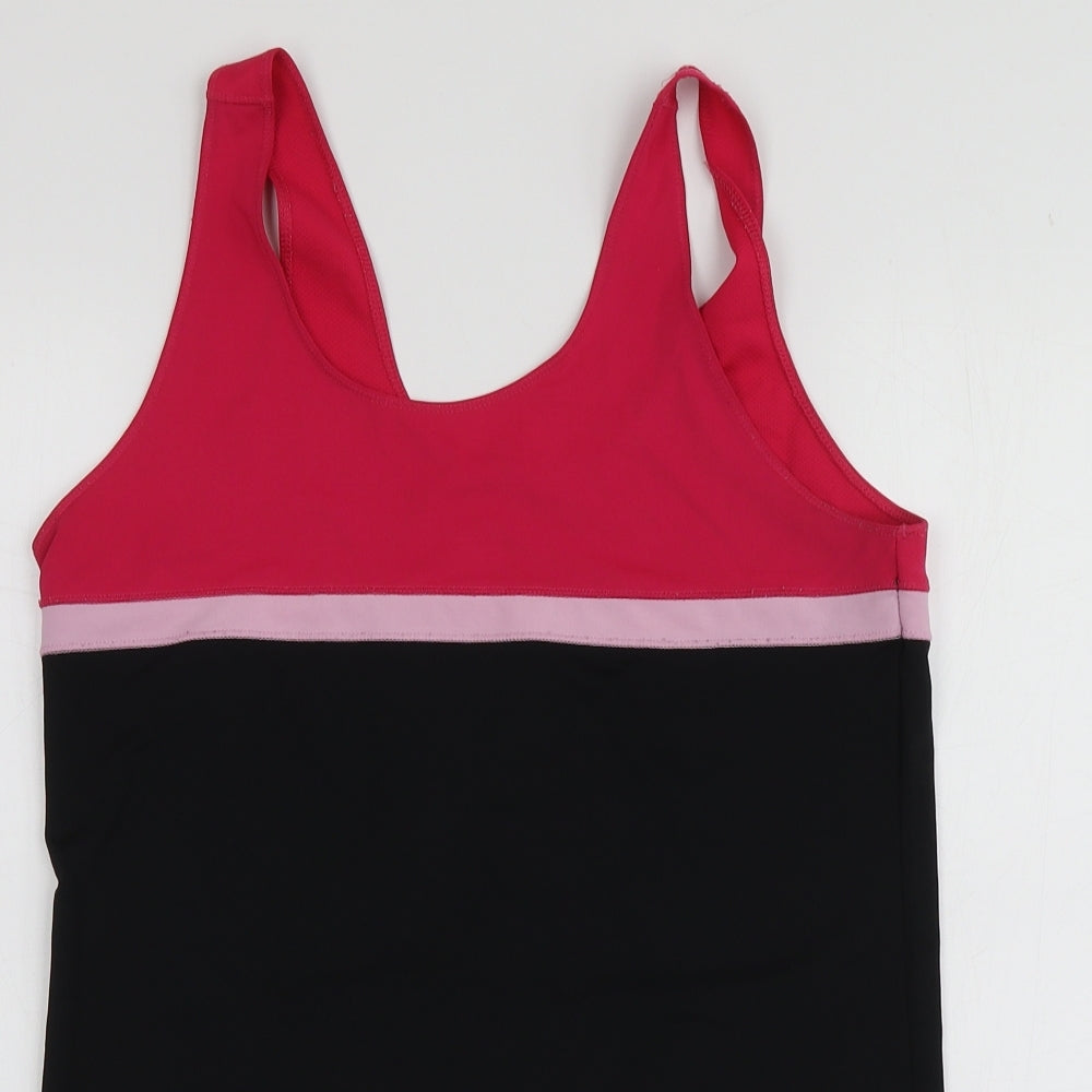 adidas Womens Pink  Polyester Basic Polo Size 12 Round Neck