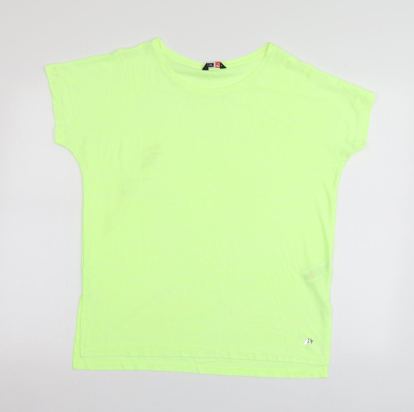 F&F Womens Yellow  Polyester Basic T-Shirt Size M Round Neck