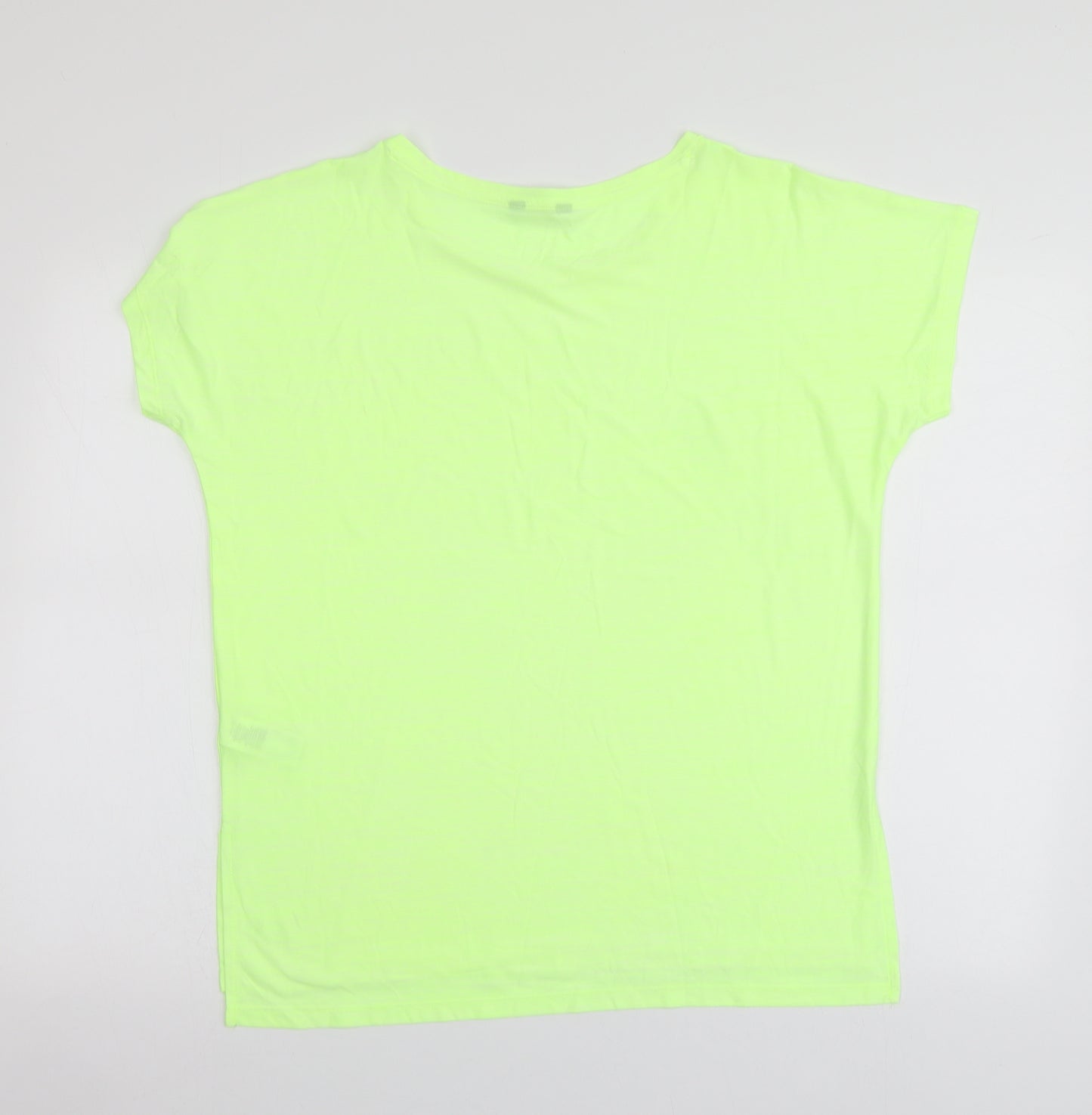 F&F Womens Yellow  Polyester Basic T-Shirt Size M Round Neck