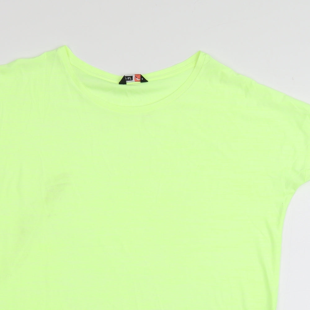 F&F Womens Yellow  Polyester Basic T-Shirt Size M Round Neck