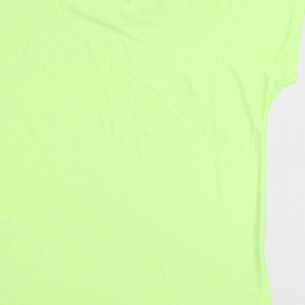 F&F Womens Yellow  Polyester Basic T-Shirt Size M Round Neck