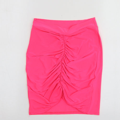 PRETTYLITTLETHING Womens Pink  Polyester Mini Skirt Size 6