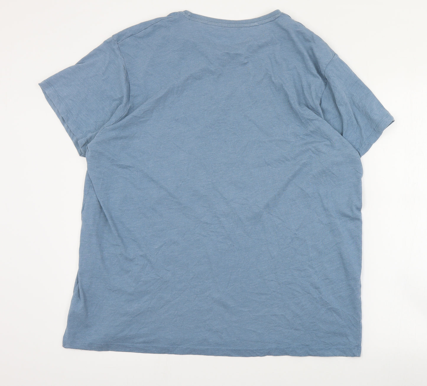 Primark Mens Blue  Cotton  T-Shirt Size 2XL Crew Neck  - Venice Beach