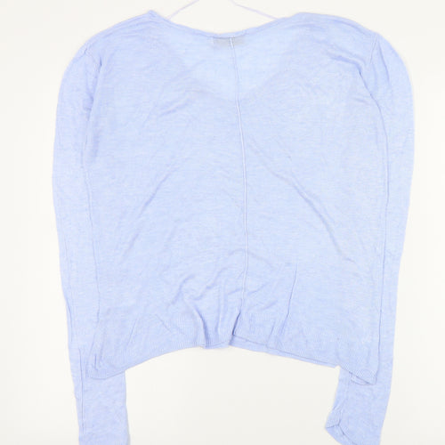 Real Woman Womens Blue V-Neck  Viscose Pullover Jumper Size S