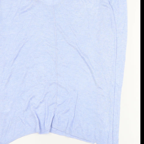 Real Woman Womens Blue V-Neck  Viscose Pullover Jumper Size S
