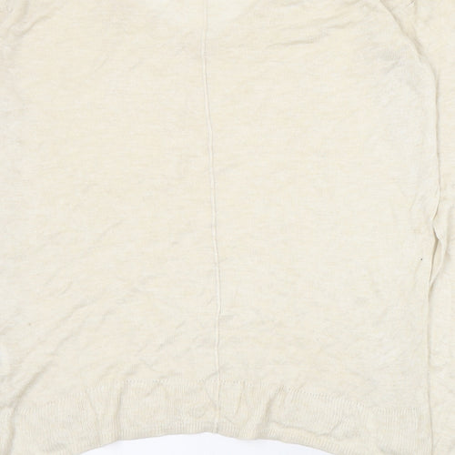 Real Woman Womens Beige V-Neck  Viscose Pullover Jumper Size S