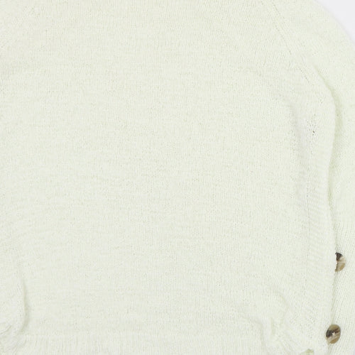 Charter Club Womens Ivory Round Neck  Acrylic Pullover Jumper Size 8