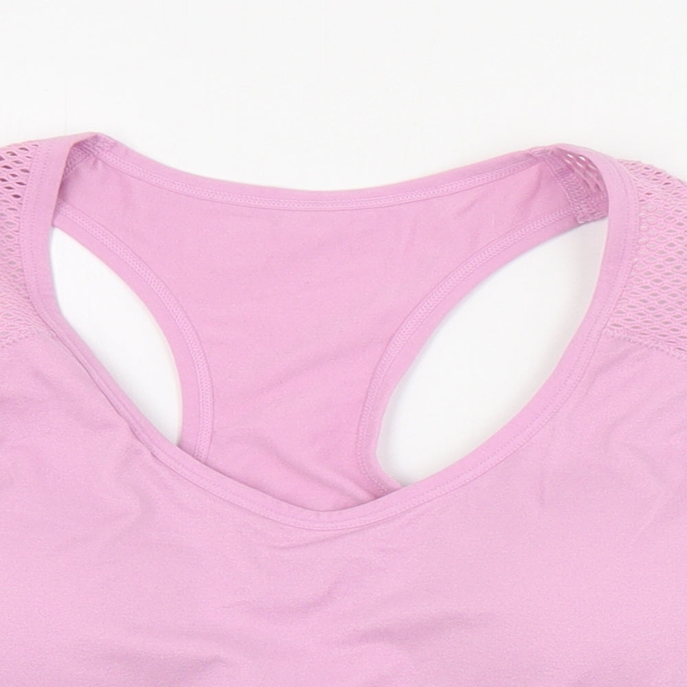 Dunnes Stores Womens Pink  Polyamide Cropped Tank Size L Scoop Neck Pullover