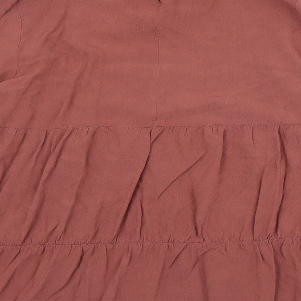 Zara Womens Pink  Viscose Basic Blouse Size M High Neck