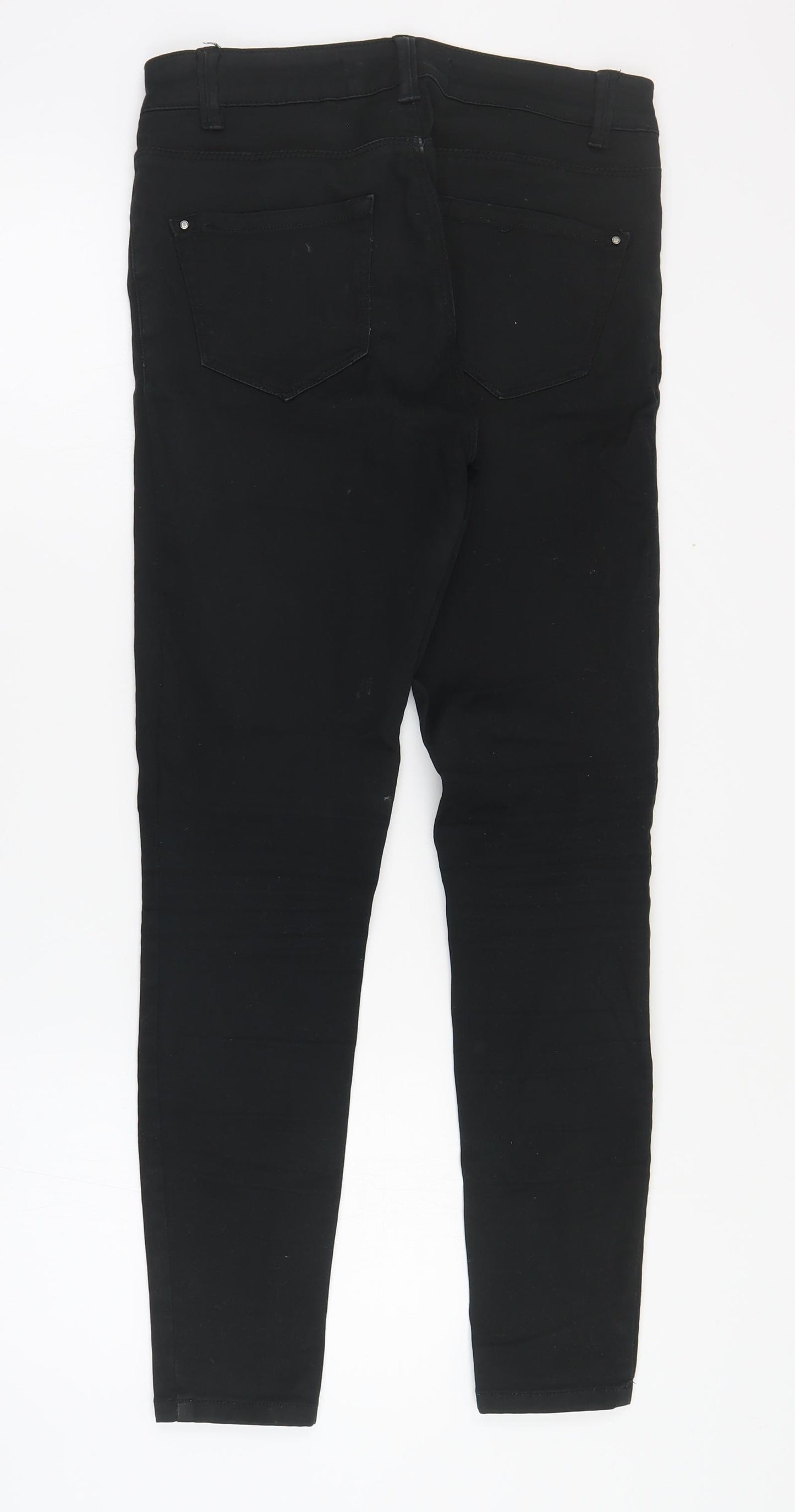 New Look Womens Black  Cotton Skinny Jeans Size 8 L28 in Slim Zip