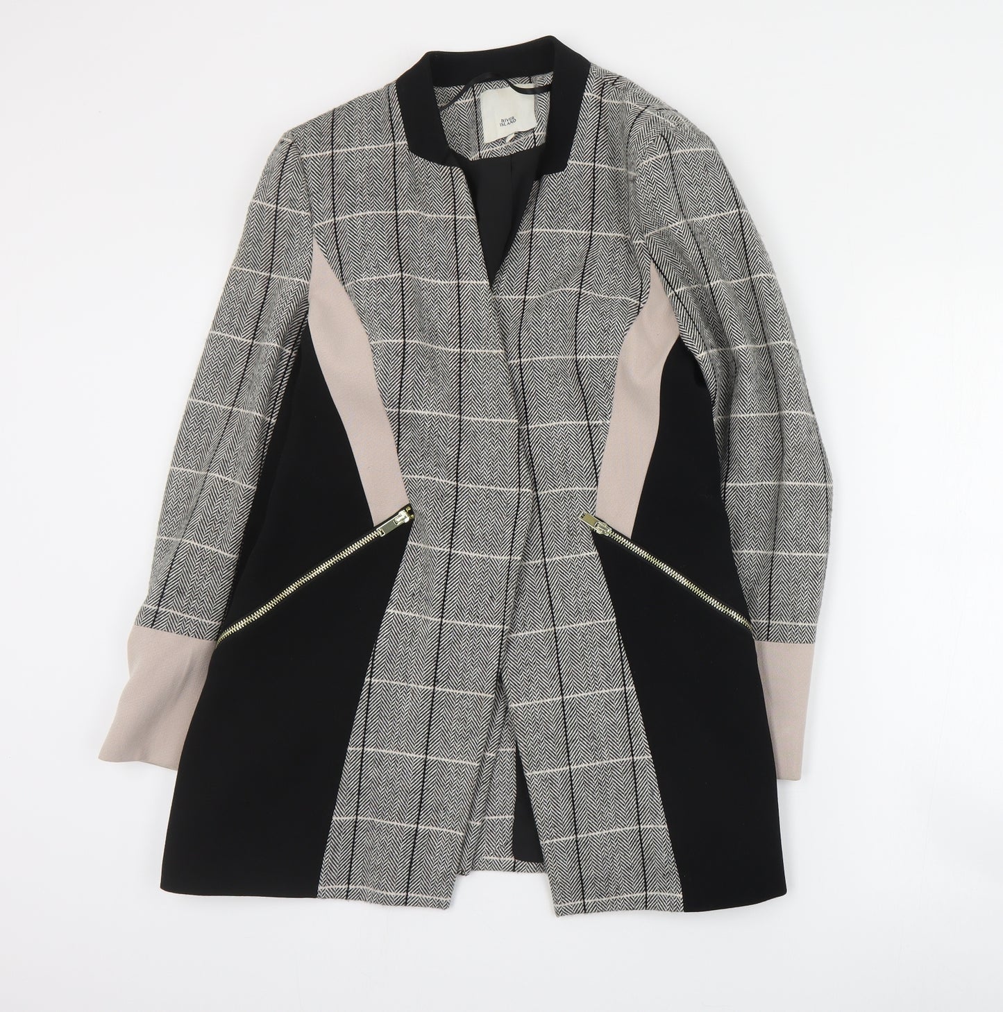 River Island Womens Grey   Jacket Blazer Size 10  Snap