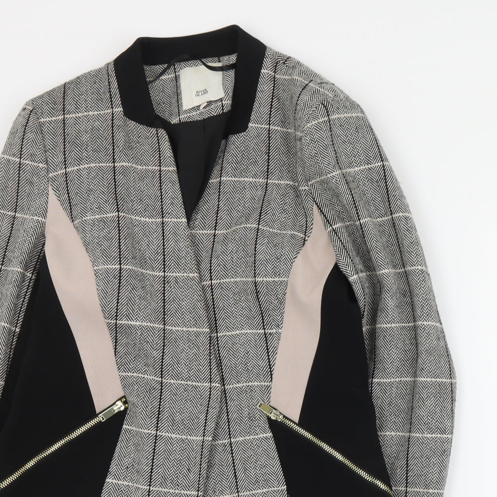 River Island Womens Grey   Jacket Blazer Size 10  Snap