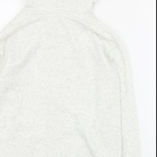 H&M Girls Grey  Cotton Full Zip Hoodie Size 9-10 Years  Zip