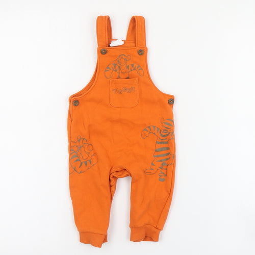 F&F Baby Orange  Cotton Jumpsuit Outfit/Set Size 6-9 Months  Button - Tigger