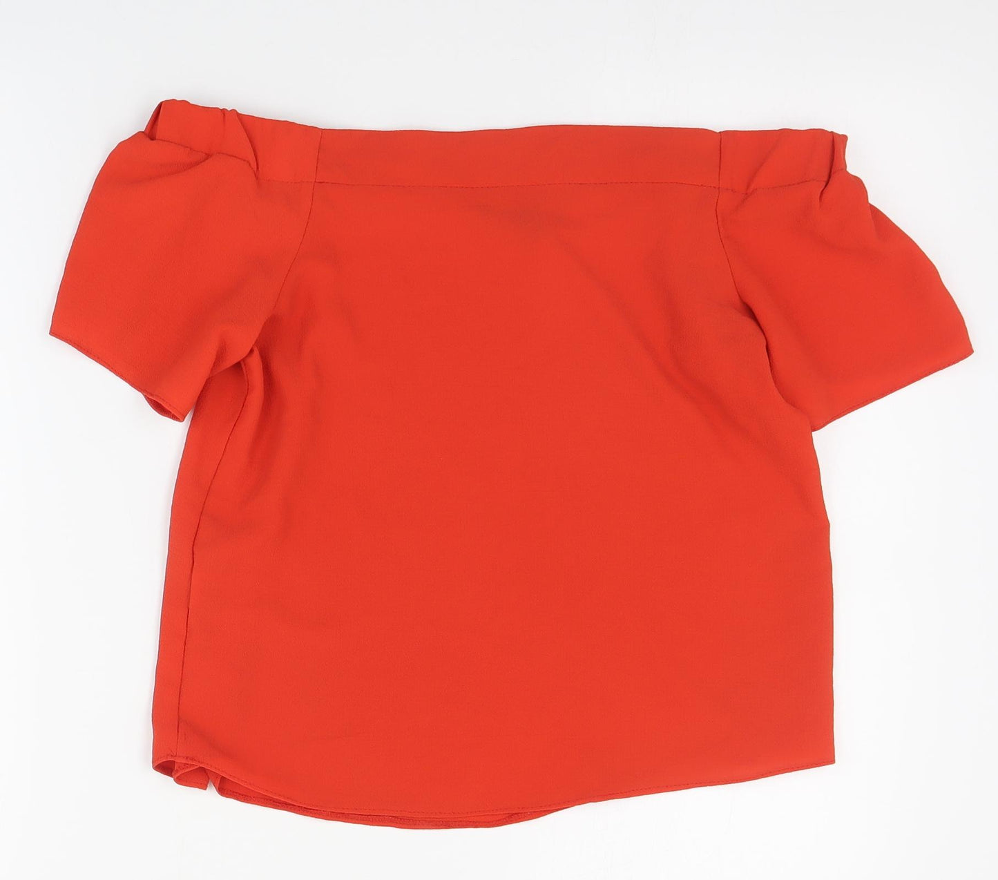 Primark Womens Red  Polyester Basic Blouse Size 8 Off the Shoulder