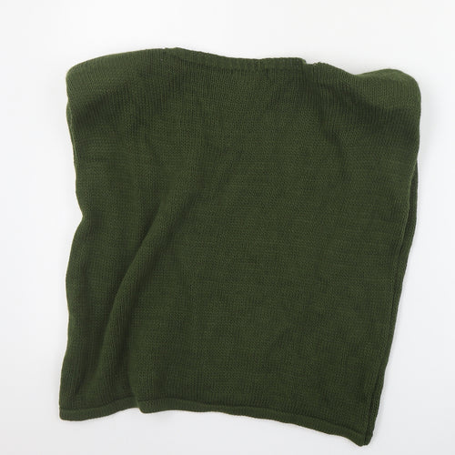 Boohoo Womens Green Boat Neck  Acrylic Pullover Jumper Size S