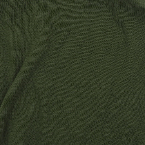 Boohoo Womens Green Boat Neck  Acrylic Pullover Jumper Size S