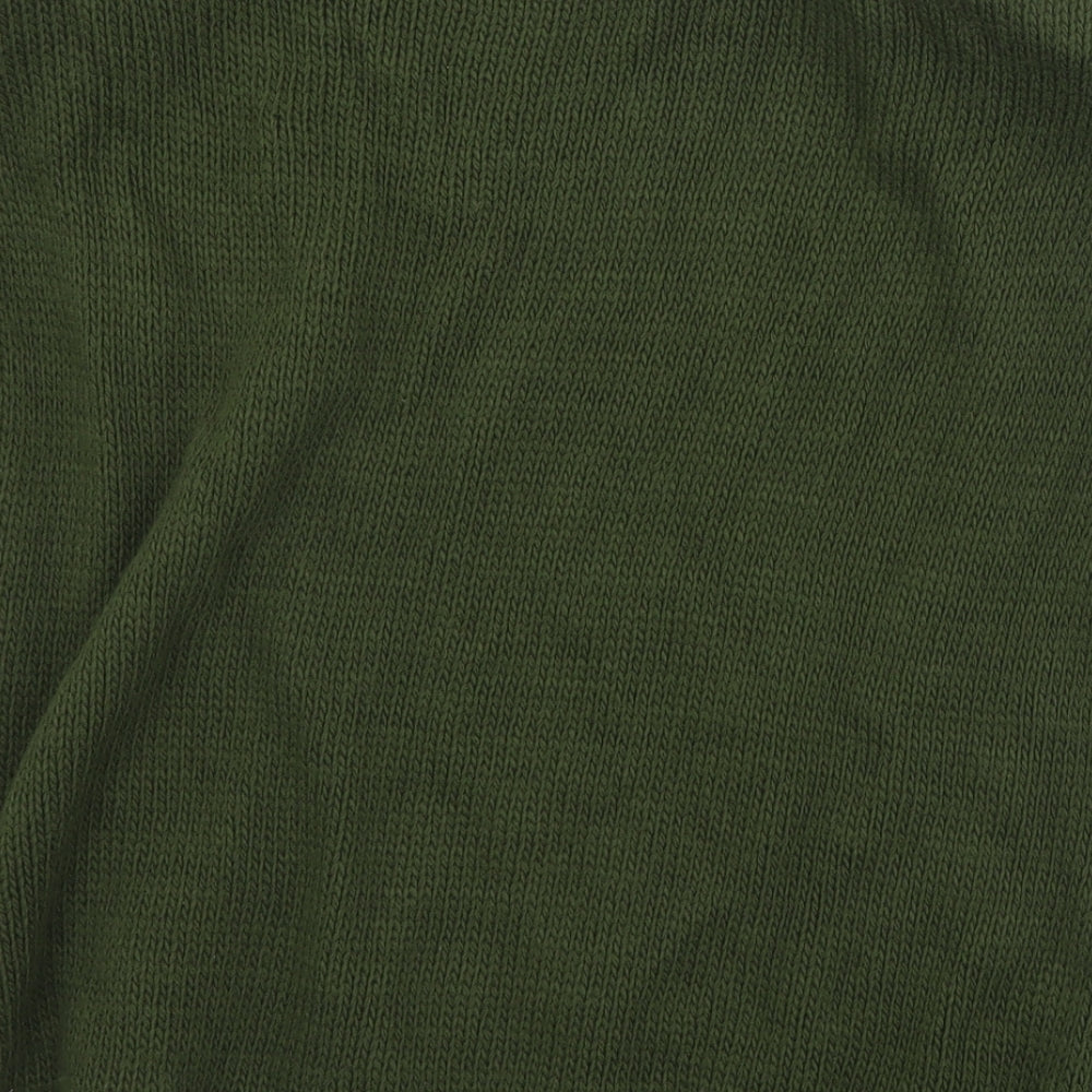 Boohoo Womens Green Boat Neck  Acrylic Pullover Jumper Size S