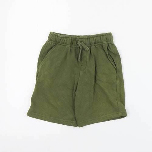 George Boys Green  Cotton Sweat Shorts Size 7-8 Years  Regular Drawstring