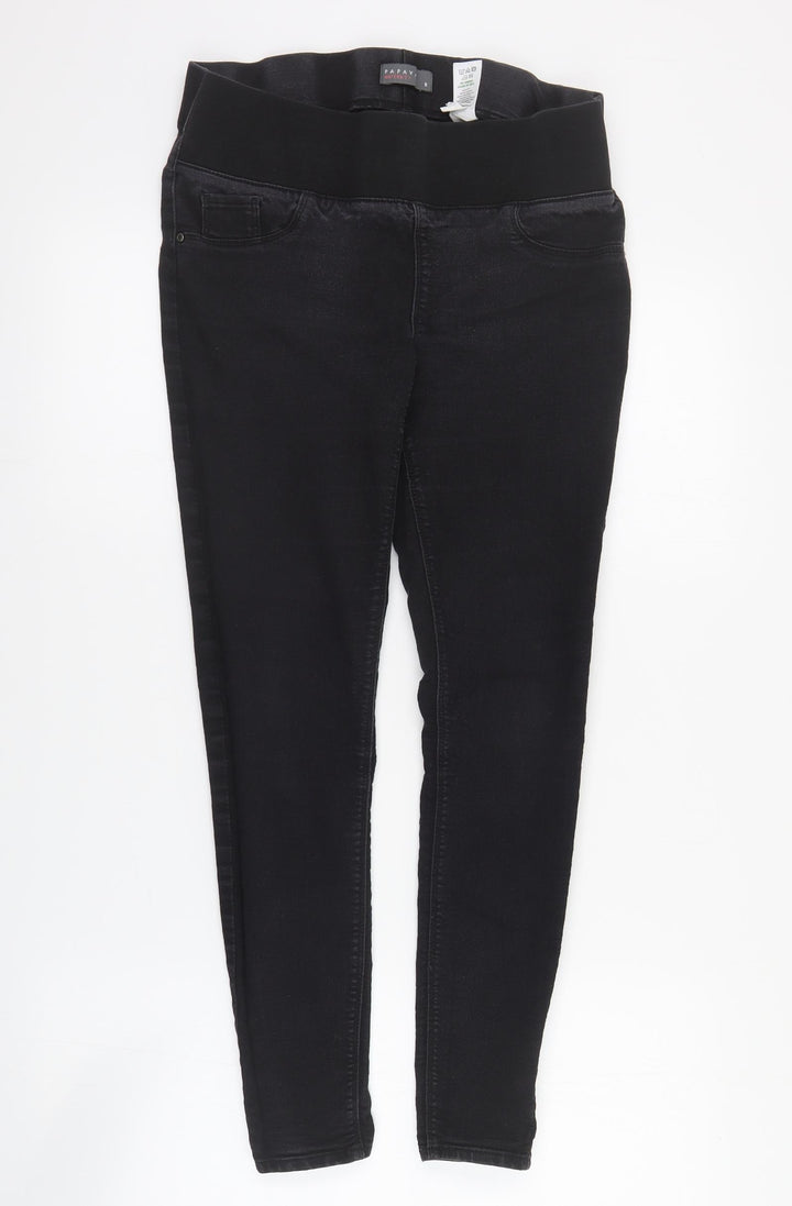 Papaya Womens Black  Cotton Jegging Jeans Size 8 L26 in Regular