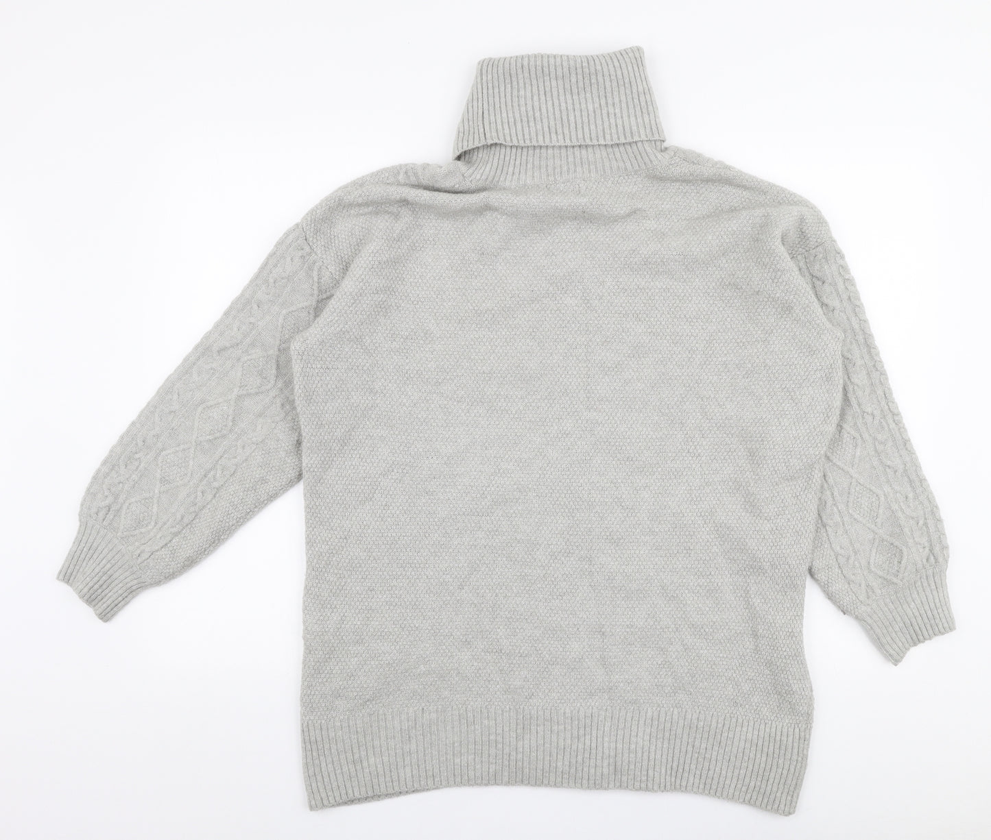 Monsoon Womens Grey Roll Neck  Acrylic Pullover Jumper Size M
