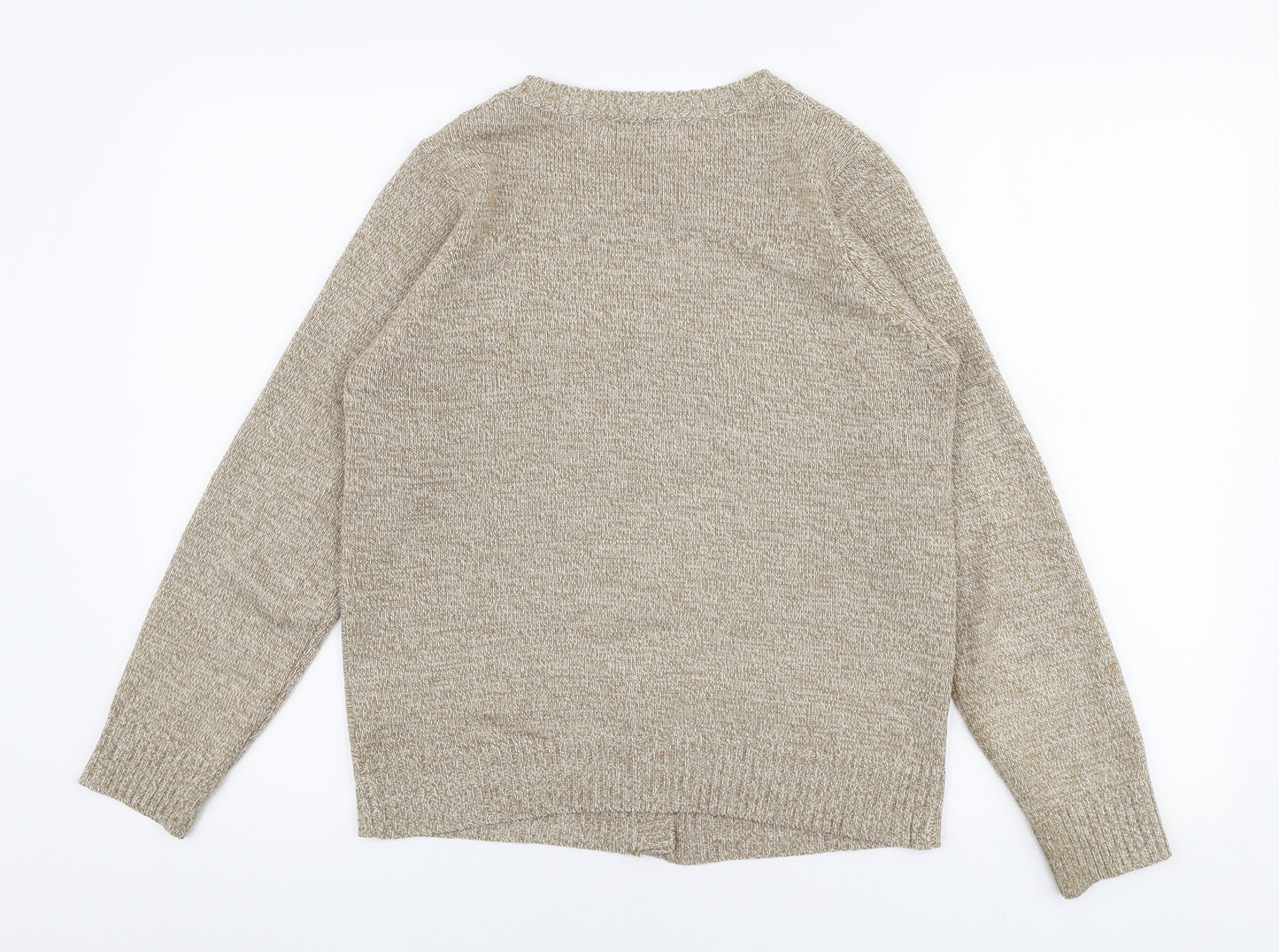 Honor Millburn Womens Beige Round Neck  Acrylic Cardigan Jumper Size S