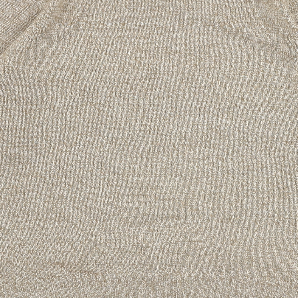 Honor Millburn Womens Beige Round Neck  Acrylic Cardigan Jumper Size S