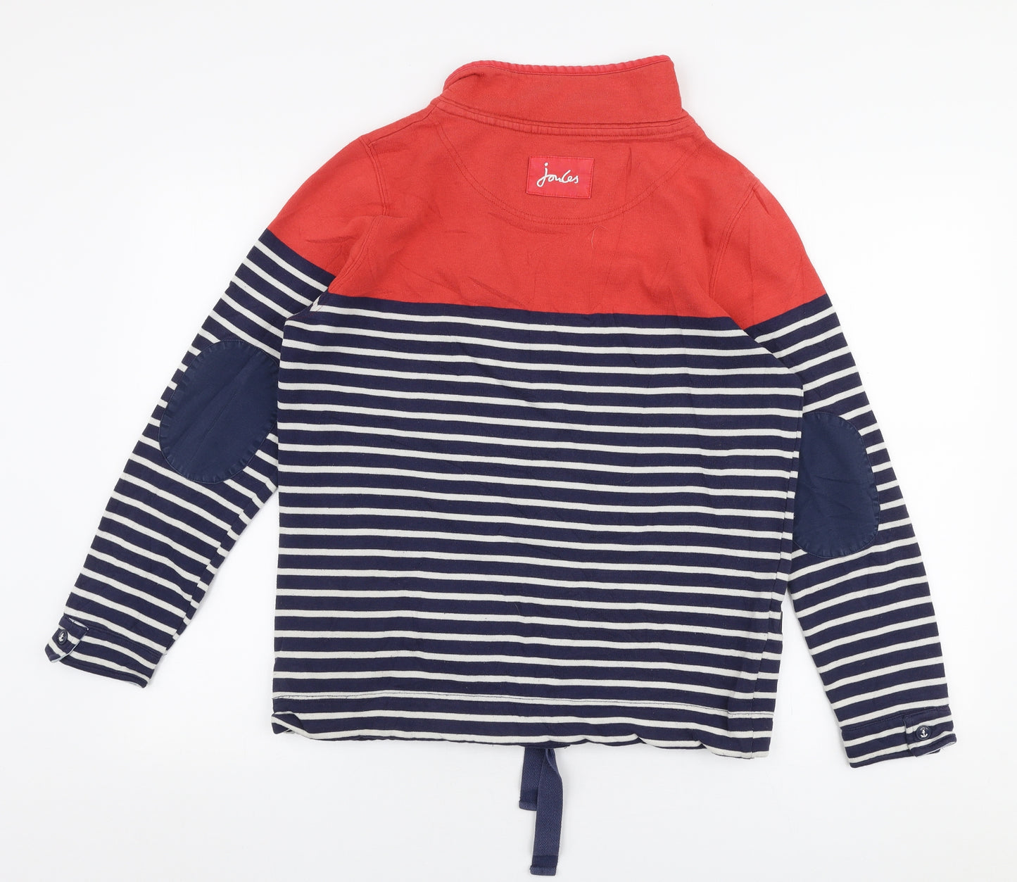 Joules Womens Multicoloured Striped Polyester Pullover Sweatshirt Size 10  Button