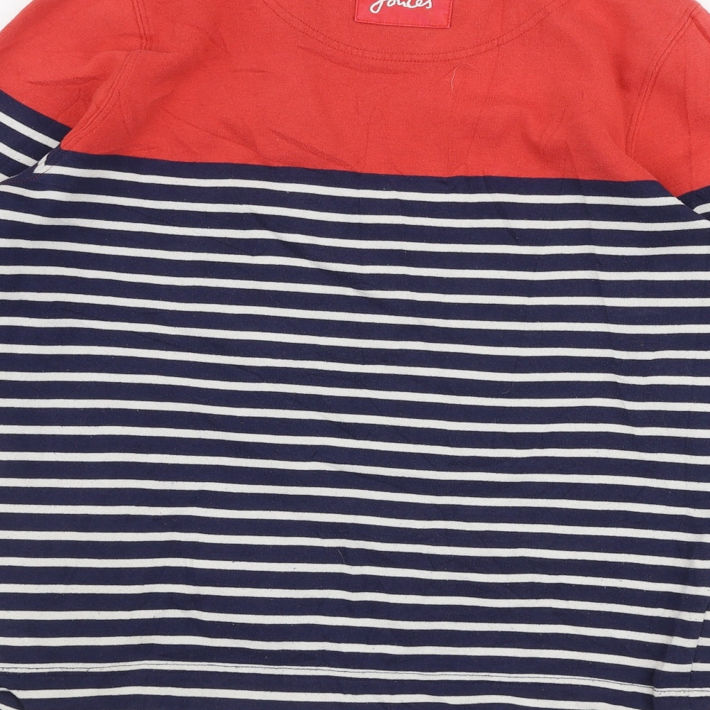 Joules Womens Multicoloured Striped Polyester Pullover Sweatshirt Size 10  Button