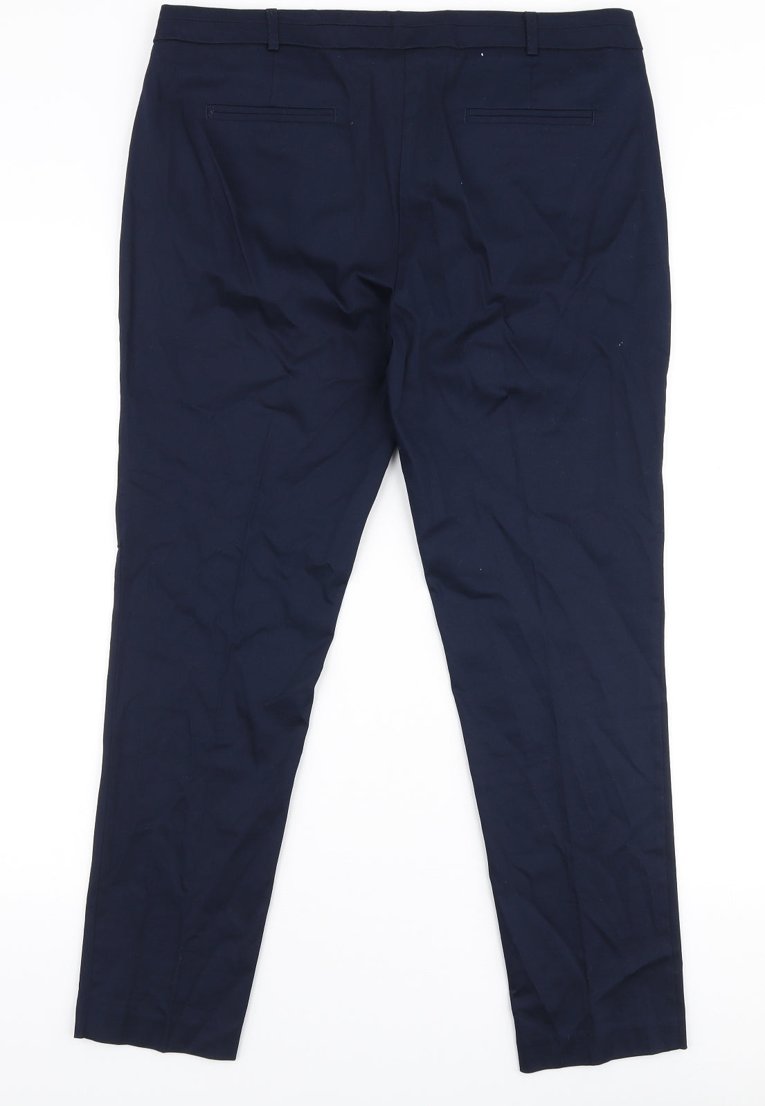 Atmosphere Womens Blue  Cotton Trousers  Size 12 L26 in Slim Zip