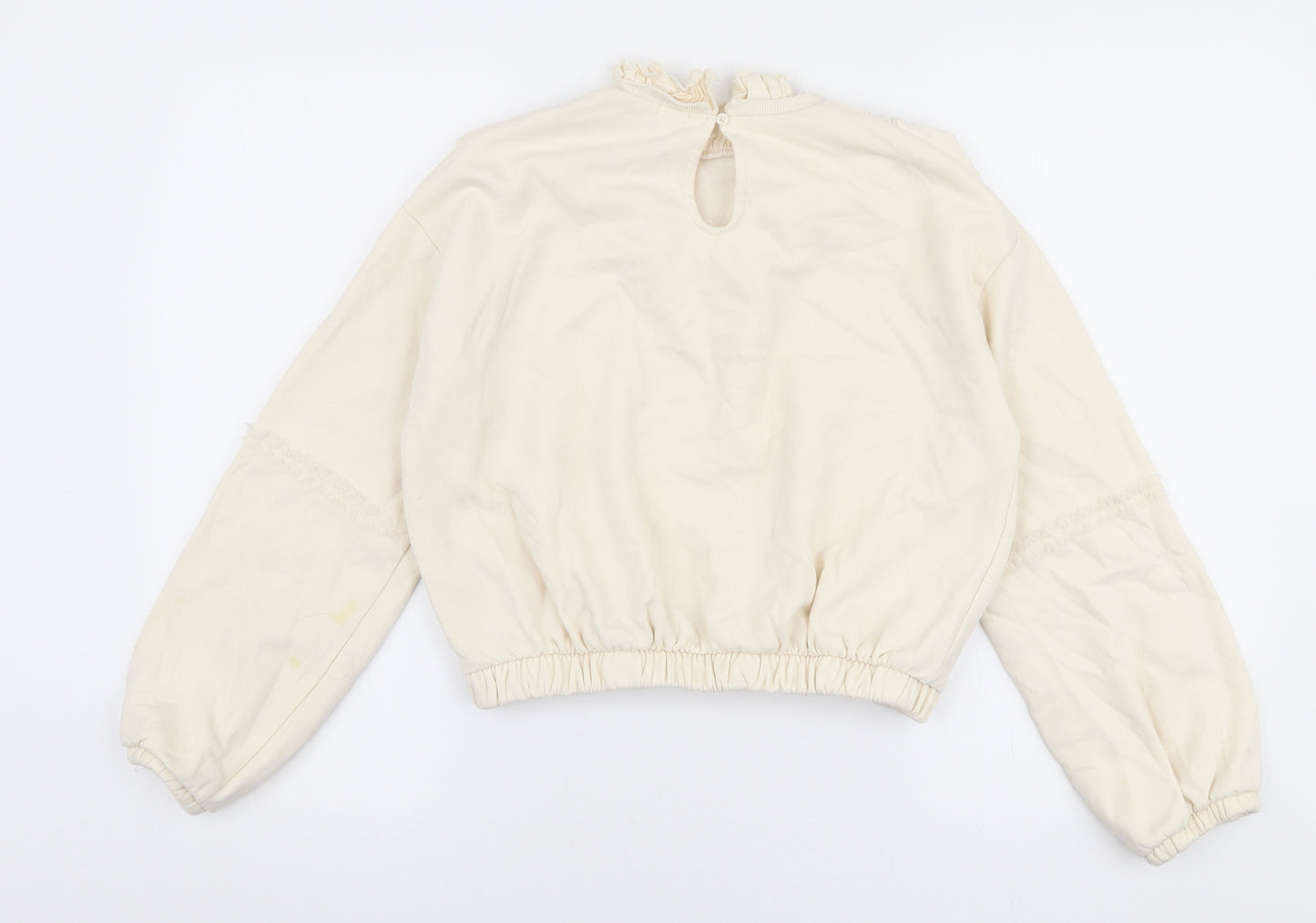 River Island Girls Ivory  Cotton Pullover Sweatshirt Size 11-12 Years  Pullover