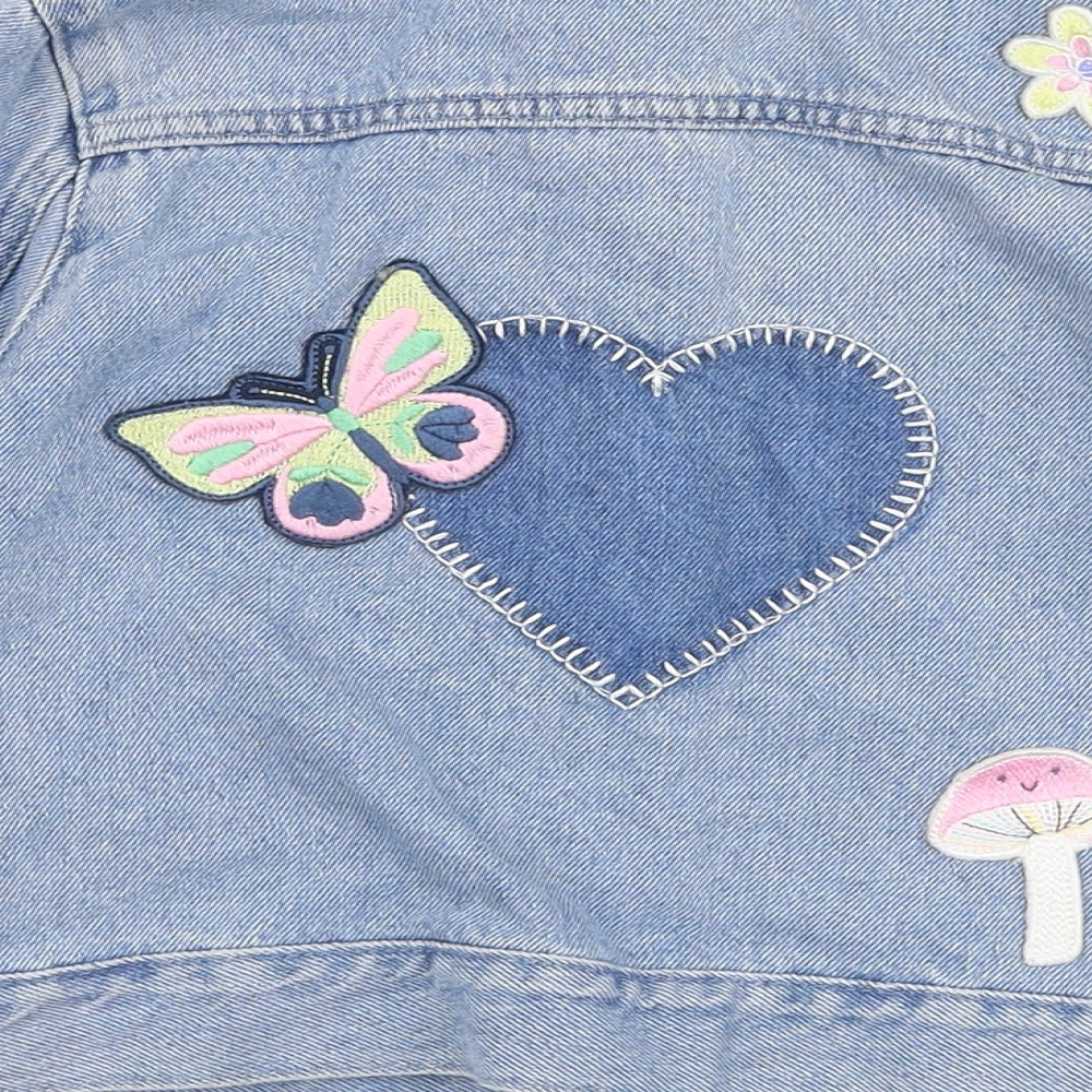 Marks and Spencer Girls Blue   Jacket  Size 3-4 Years  Button - Butterfly