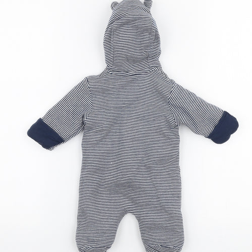 George Boys Blue Striped Cotton Babygrow One-Piece Size Newborn  Zip - Winnie the pooh