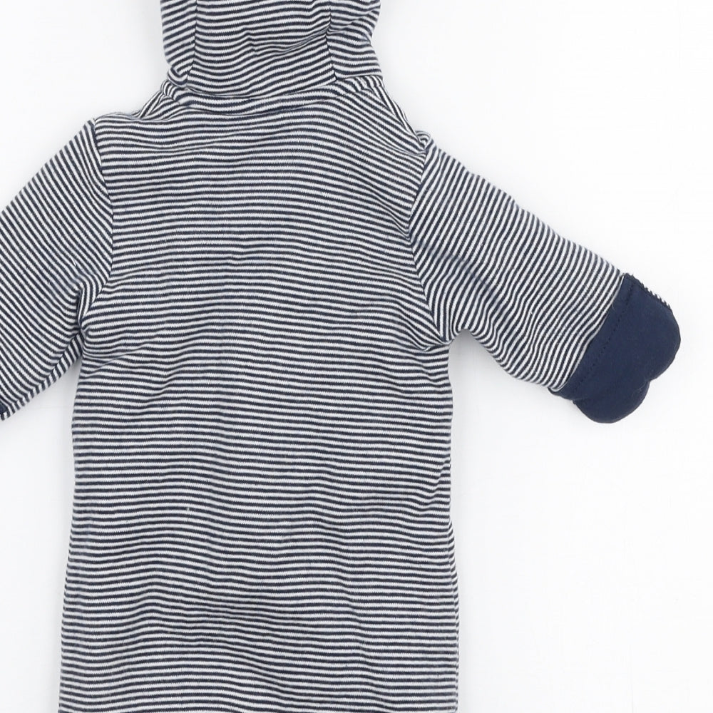 George Boys Blue Striped Cotton Babygrow One-Piece Size Newborn  Zip - Winnie the pooh