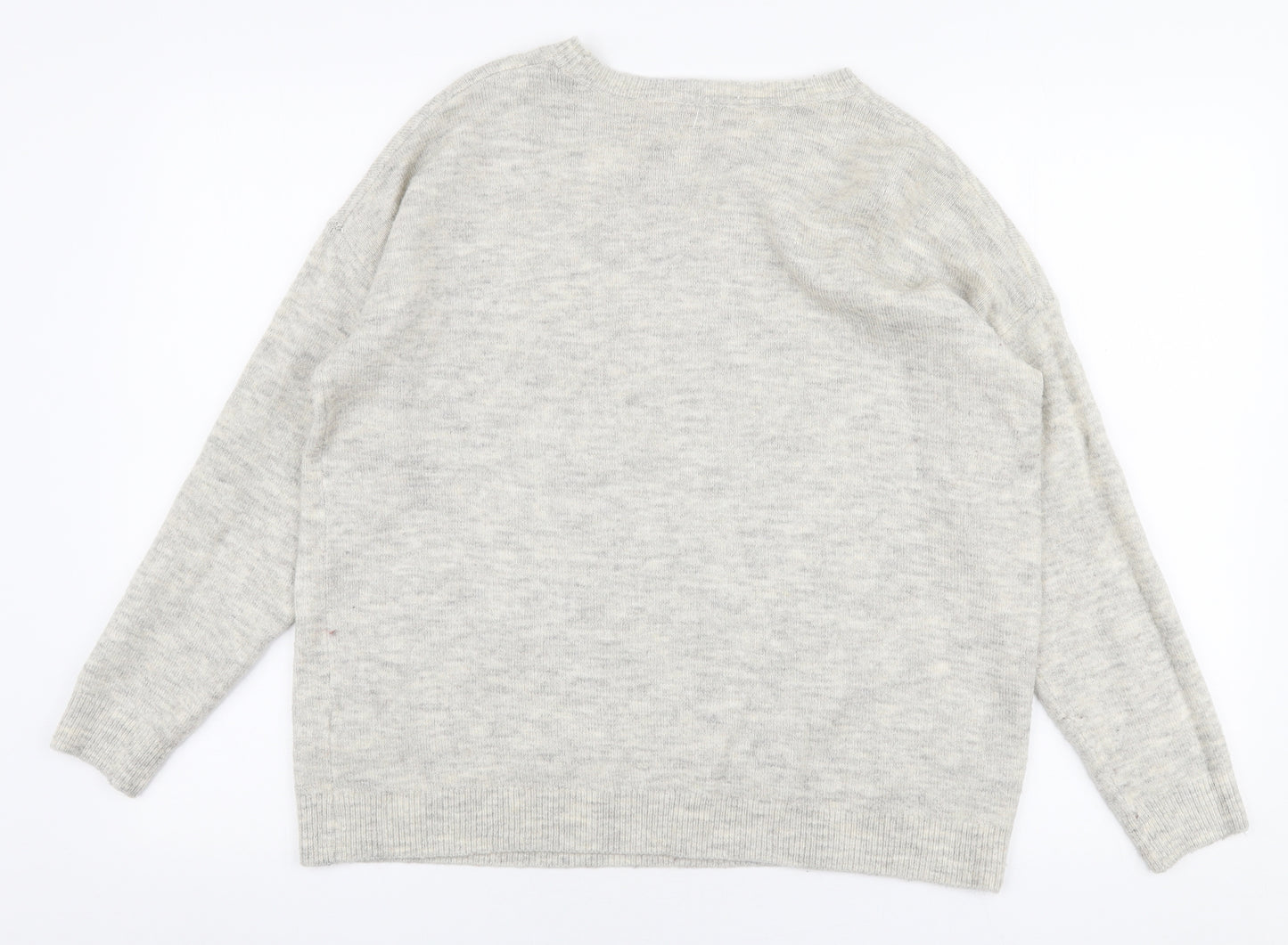 TU Womens Beige Round Neck  Acrylic Pullover Jumper Size 16   - Stars