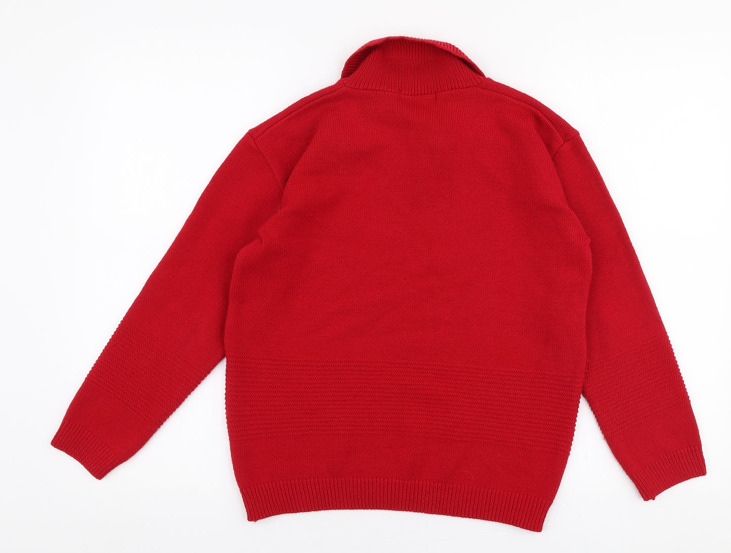 Pure & Natural Womens Red Collared  Acrylic Pullover Jumper Size M