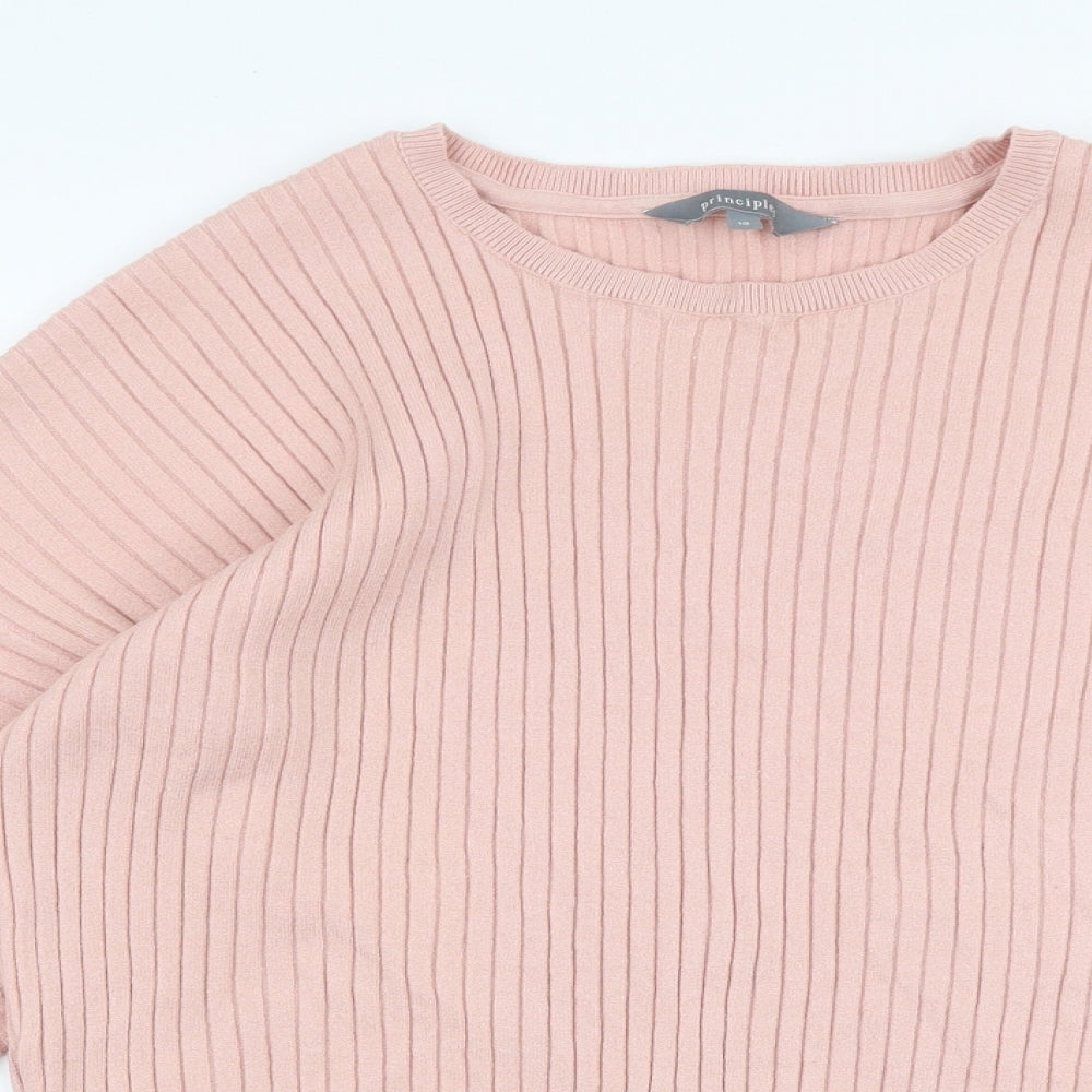 Principles Womens Pink Round Neck  Viscose Pullover Jumper Size 18